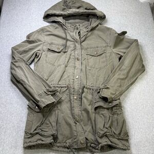 BNCI Blanc Noir Women's Y2K Utility Jacket Hooded Military Anorak Small